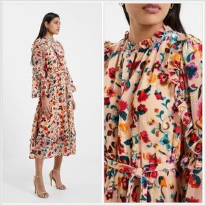 French Connection Avery Velvet Burnout Midi Dress